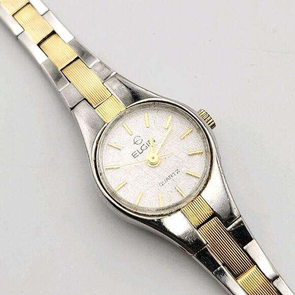 Elgin EL901-012 5Y30 Watch Woman's Quartz Two Tones Vintage New Battery - Picture 1 of 14